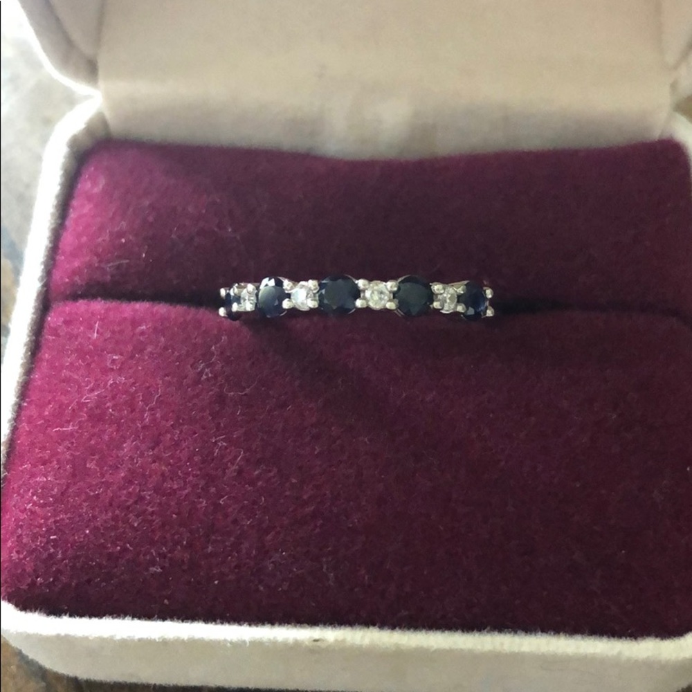 Diamond and sapphire ring